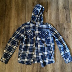 DC Flannel Shirt Jacket Men Size S Plaid Button Up Pockets $20